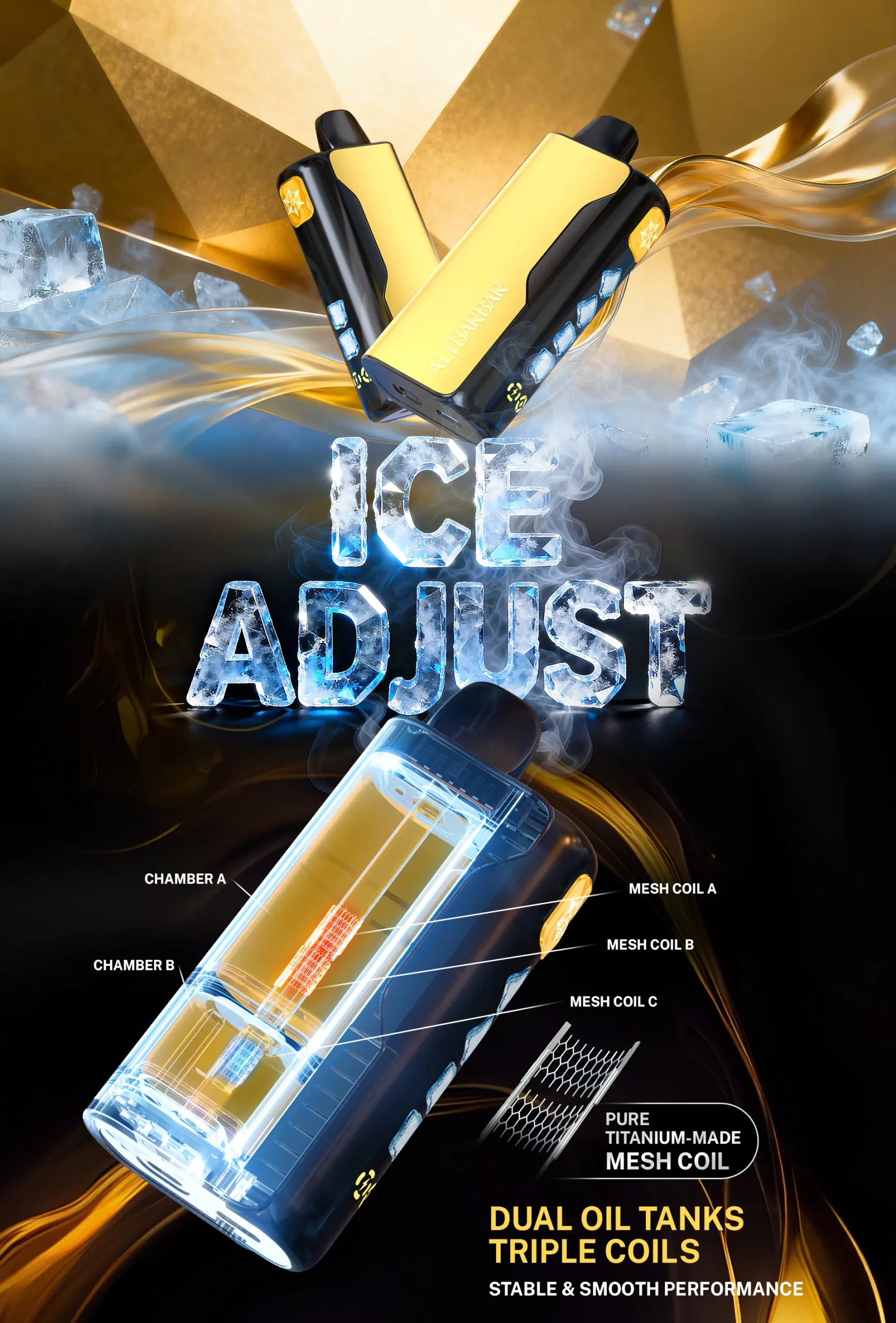 ALIBARBAR Ice Adjust 12000 Raspberry Grape
