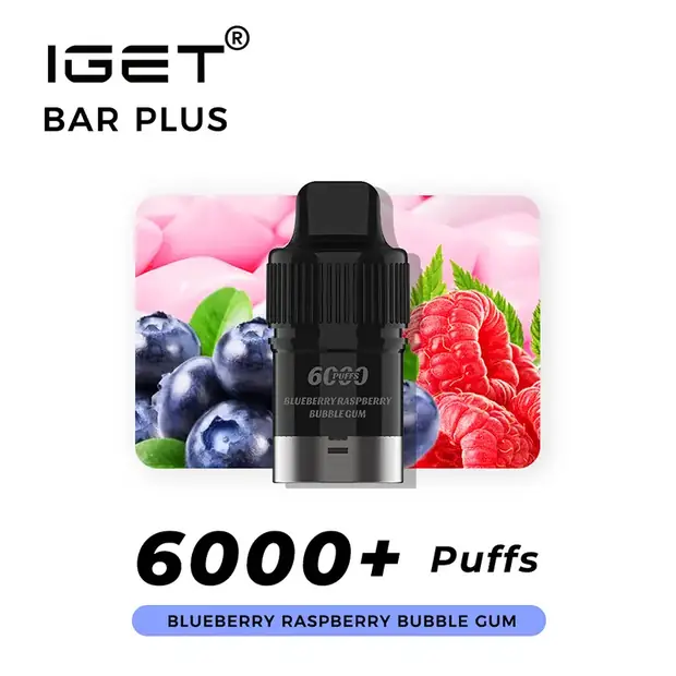 IGET Bar Plus Pod 6000 Blueberry Raspberry Bubble Gum